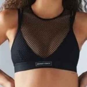Savage X  Fenty Black Mesh Sport Bra Size 0-2 New